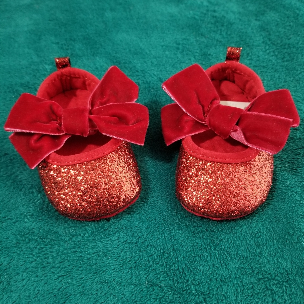 Red Sparkly Shoes 3-6M